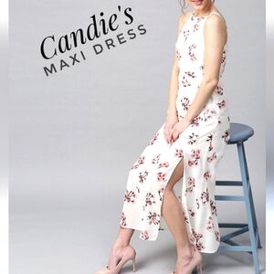 Candie's White Pink Roses Maxi Dress NWT